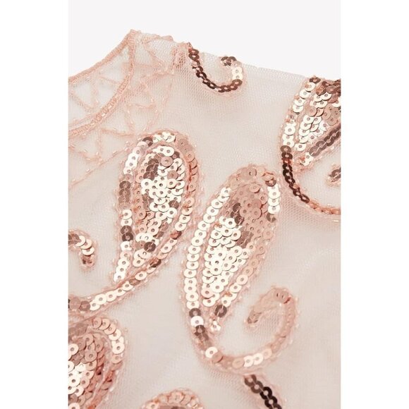 Babeyond 1920s Shawl  Wraps Beaded Evening Cape Bridal Shawl Cover Up (Pink) - Picture 5 of 6